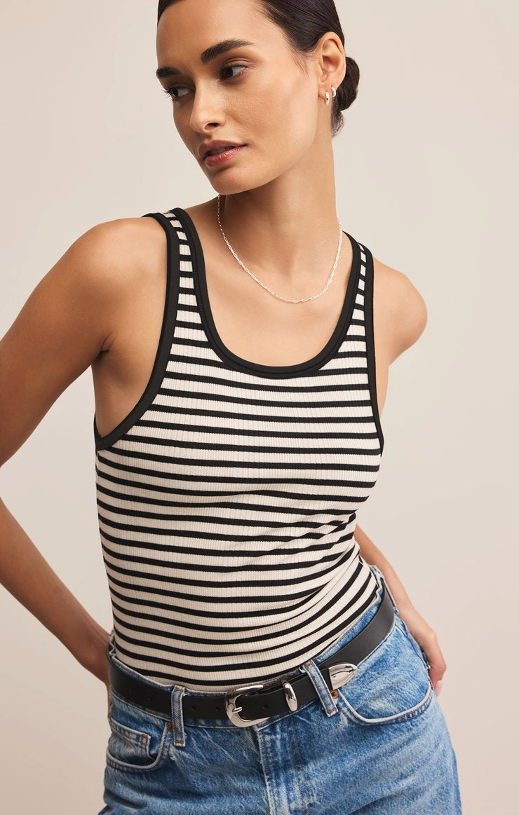CLASSIC STRIPED SCOOP TANK Snag Free Fabric