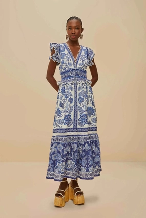Night Vibes Fit Base Shell Garden Off-White Maxi Dress