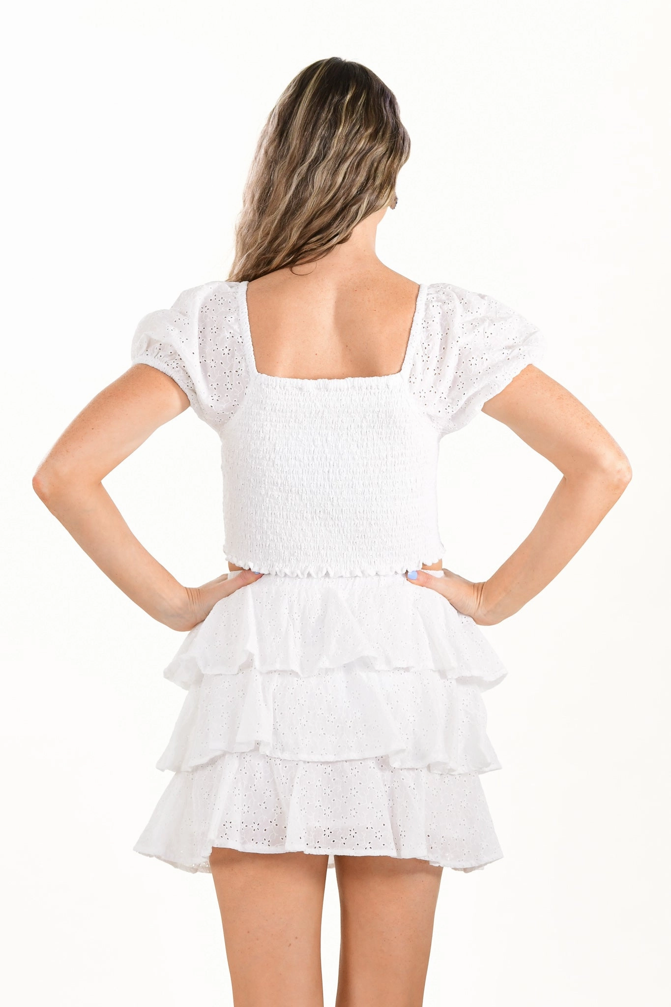 Kiki Set Skirt / White Eyelet Silicone Grip Trim