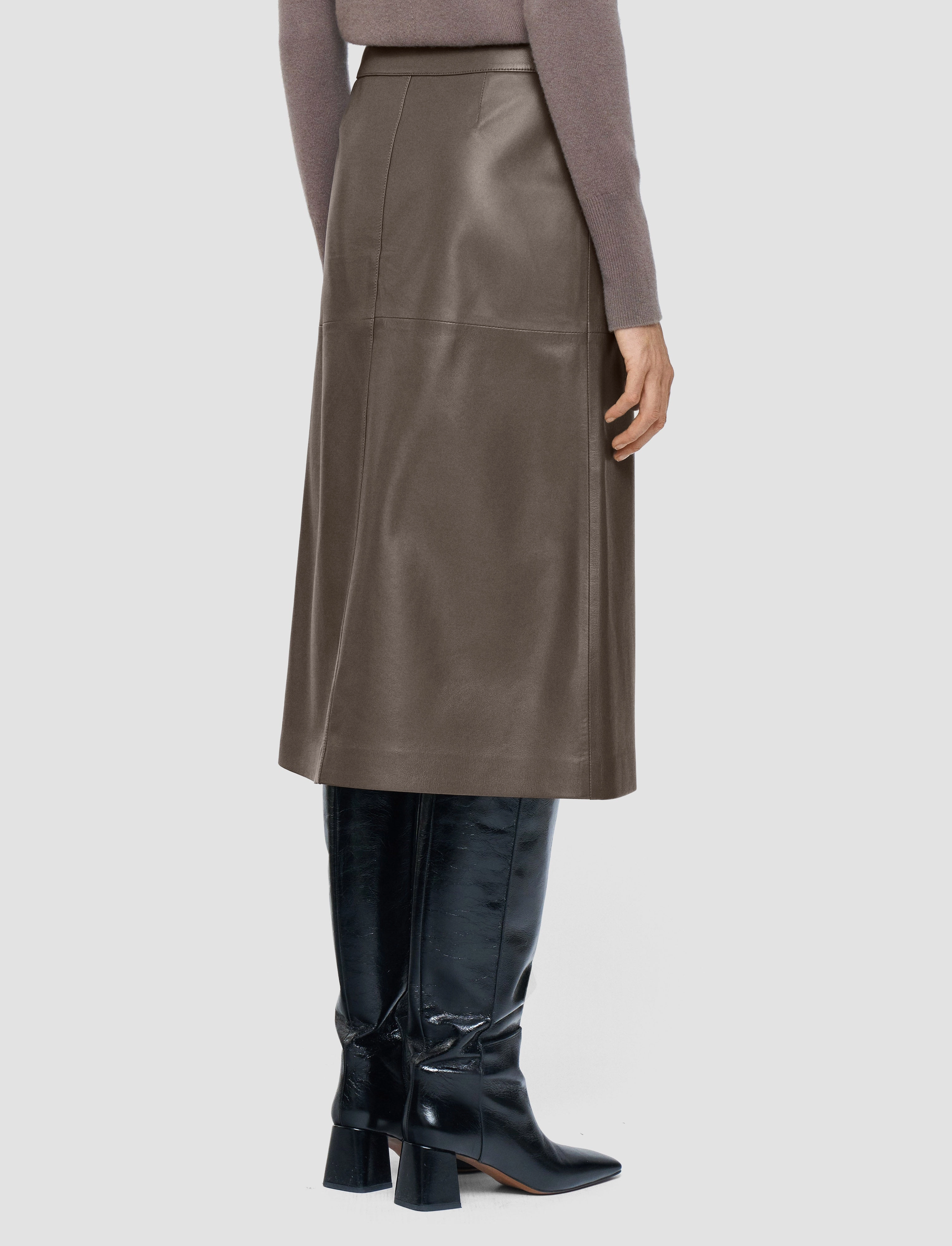 S??vres Nappa Leather Skirt Glossy Texture
