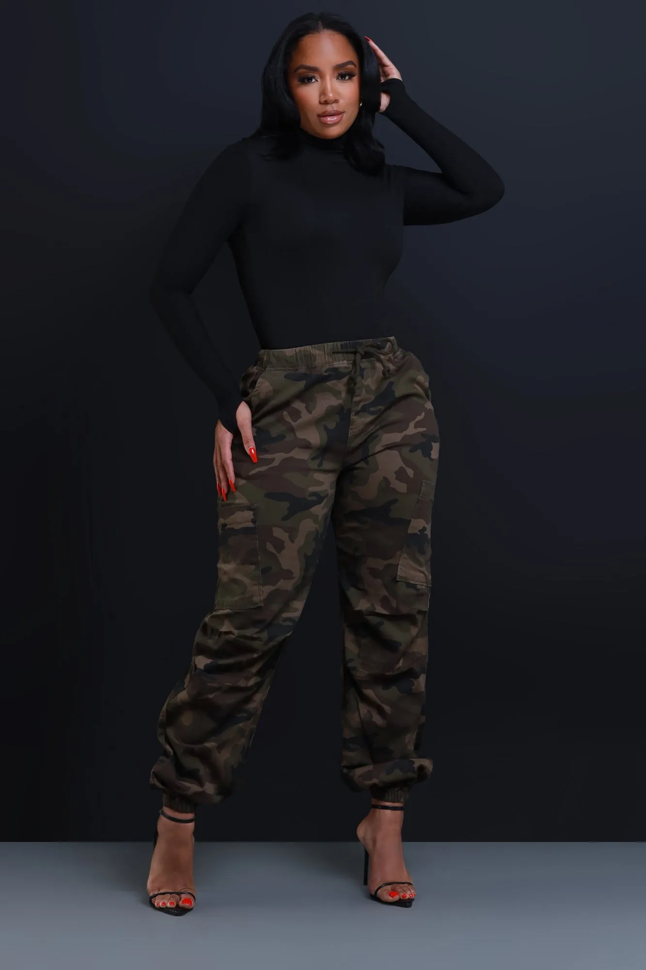 Close Ranks Camouflage Cargo Joggers - Olive