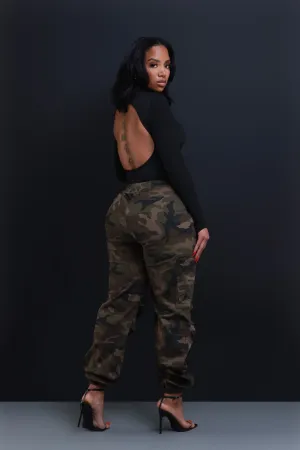 Close Ranks Camouflage Cargo Joggers - Olive