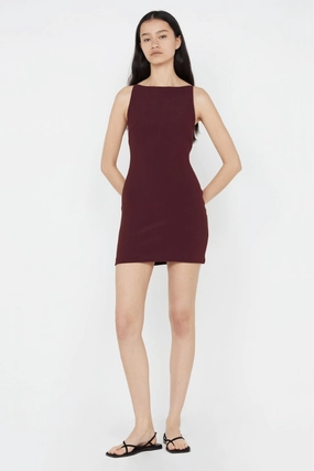 Clover Mini Dress Plum Scoop-Neck