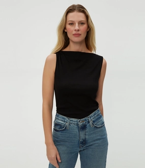 Chic Sweater MeshLining COCO RUCHED BOAT NECK TEE