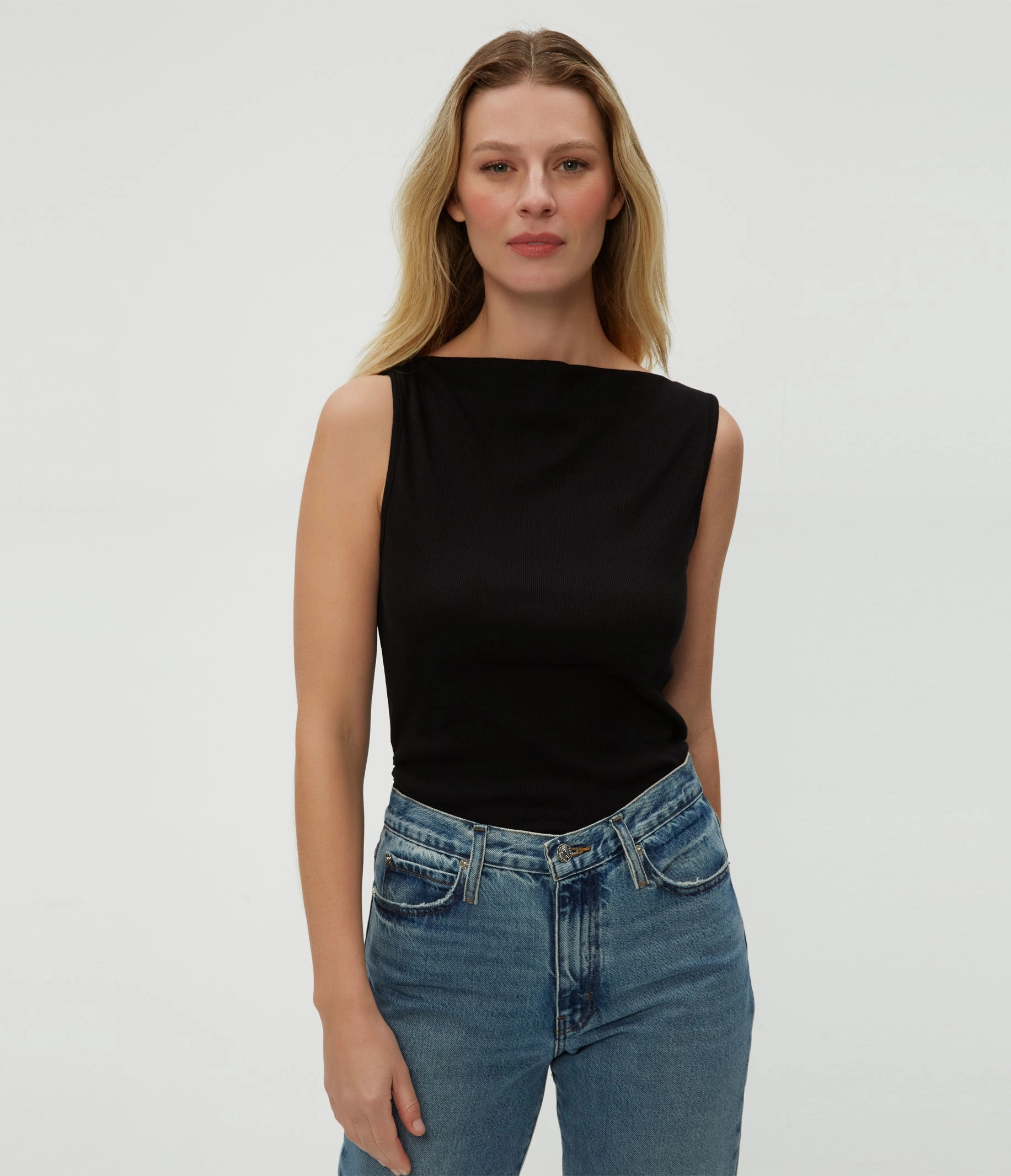 Chic Sweater MeshLining COCO RUCHED BOAT NECK TEE