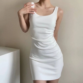 COLLAR SLIM-FIT TEMPERAMENT WRAP BUTTOCK DRESS_CWDSD3642 Easy Elegance