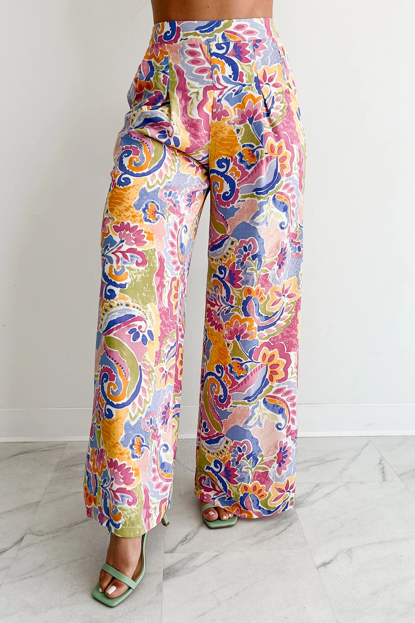 Casual Style Colorful Imagination Printed Wide Leg Pants (Multi)