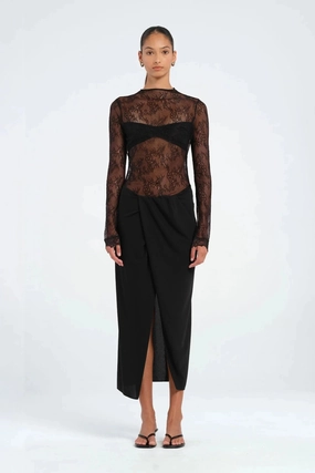 Colton Midi Dress Black Stylish Vibe