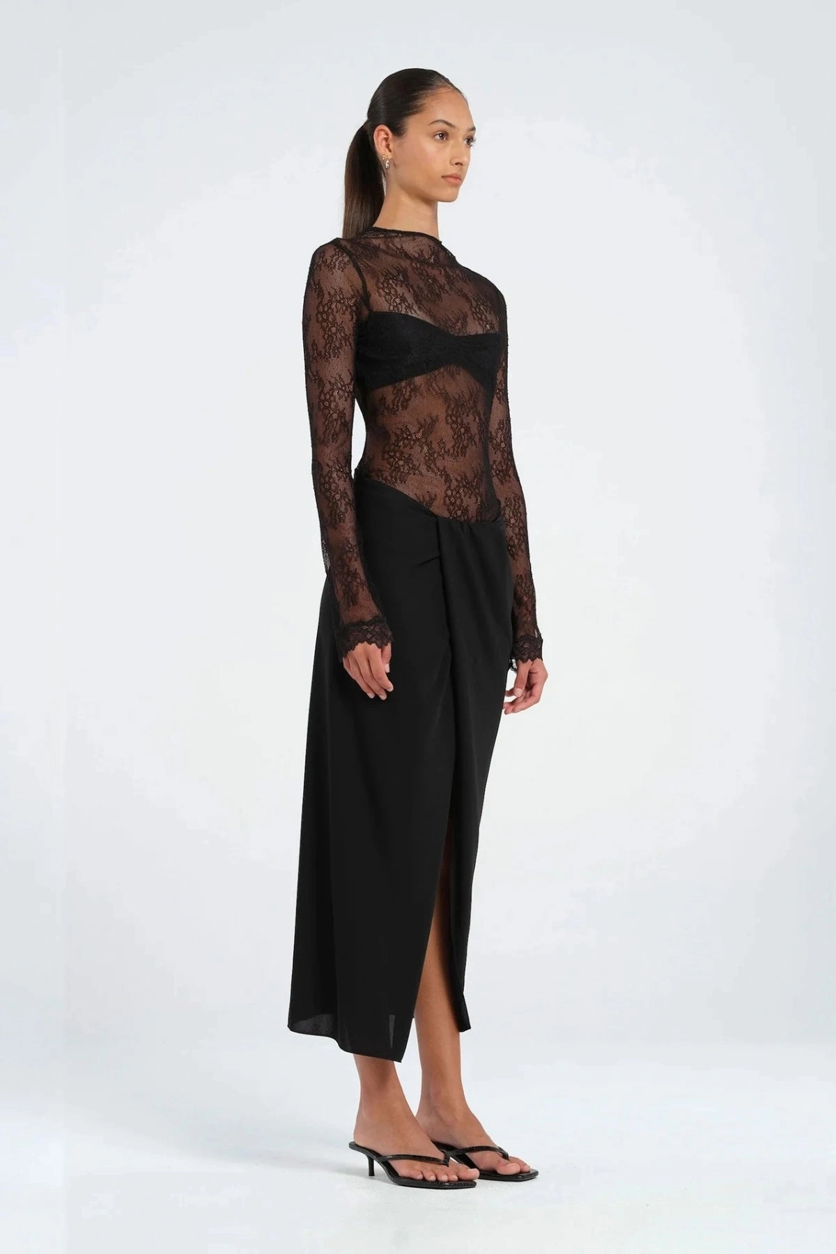 Colton Midi Dress Black Happy Fit Clean Drape