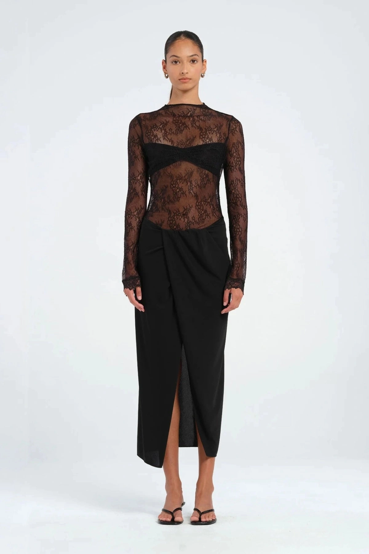 Luxe Fabric Colton Midi Dress Black
