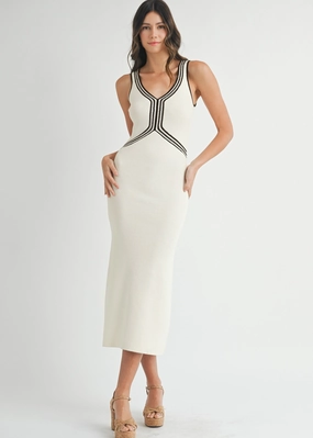SoftTouchTexture Celebration Wear MAYA KNIT BODYCON MIDI DRESS