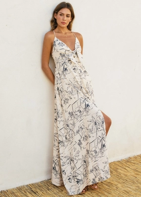 Daily Movement Raglan-Sleeve VIENNA KNOT FRONT MAXI DRESS