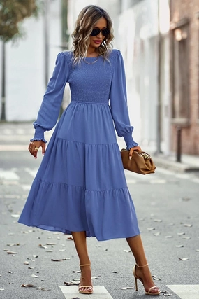 Sophisticated Elegance Walk Mood SLIM FIT WAIST CASUAL DRESS