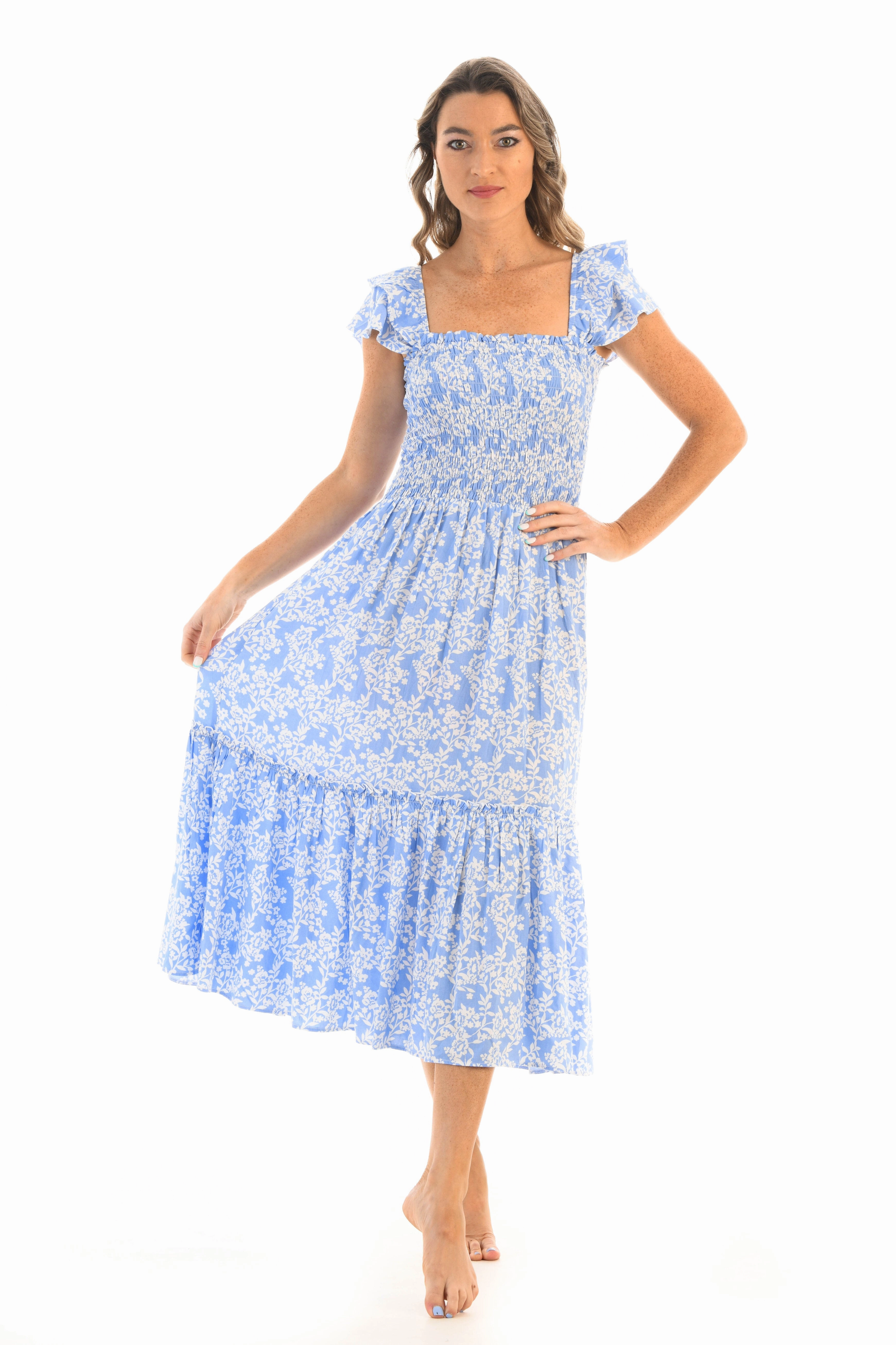 Smooth-Lining Cozy Design Matilda Dress / Periwinkle Floral