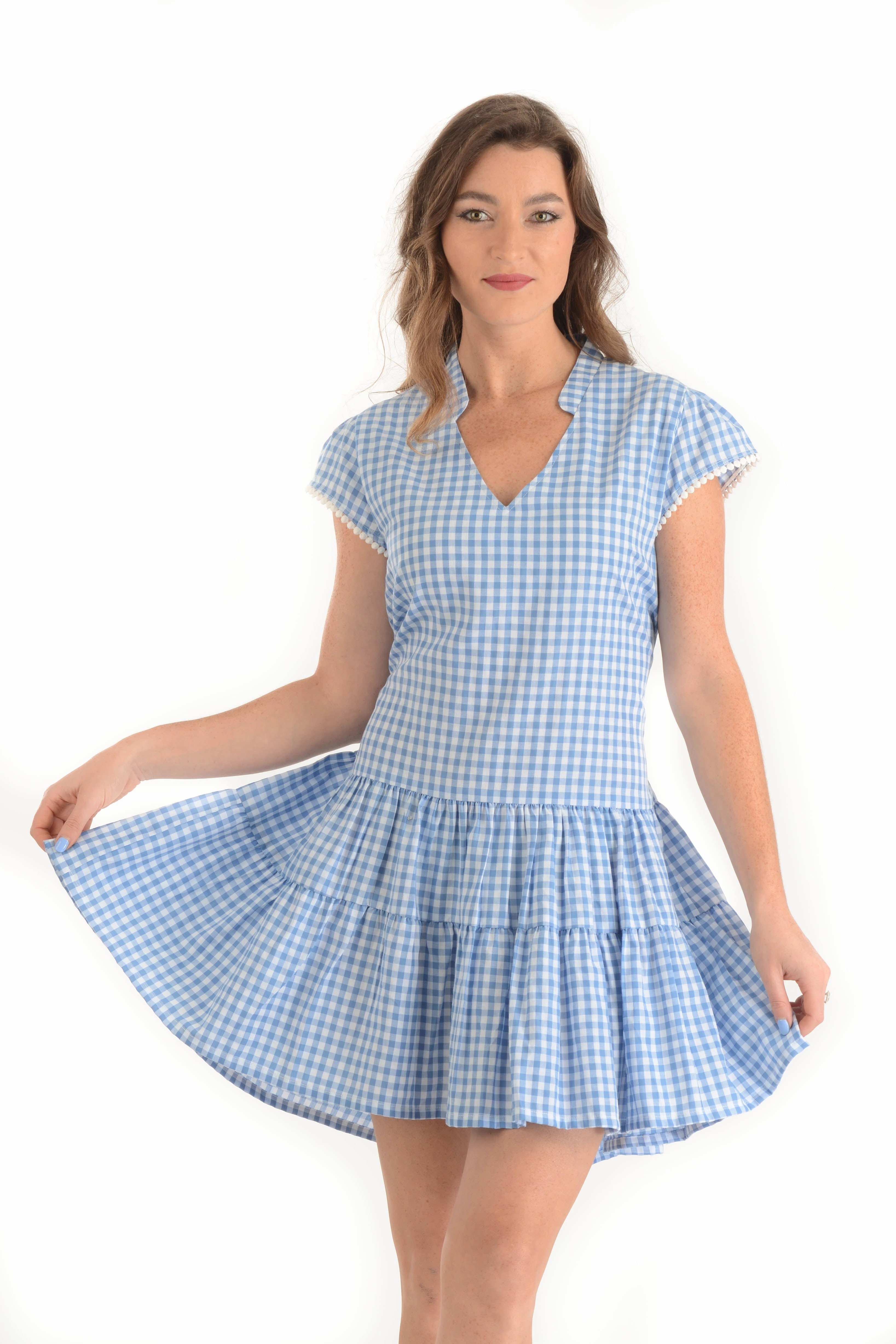 Smooth Curve Emma Dress / Blue Gingham