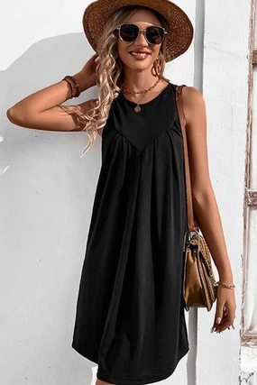 CASUAL SLEEVELESS SHORT DRESS Warm Pink Dreamy Look