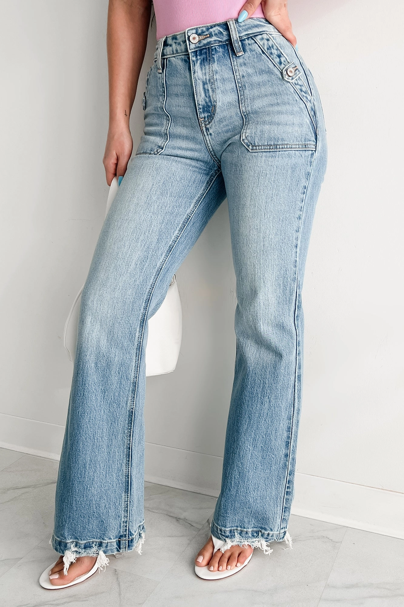 Fitzgerald High Rise Wide Flare Kancan Jeans (Medium) Non Irritating Fresh Fit