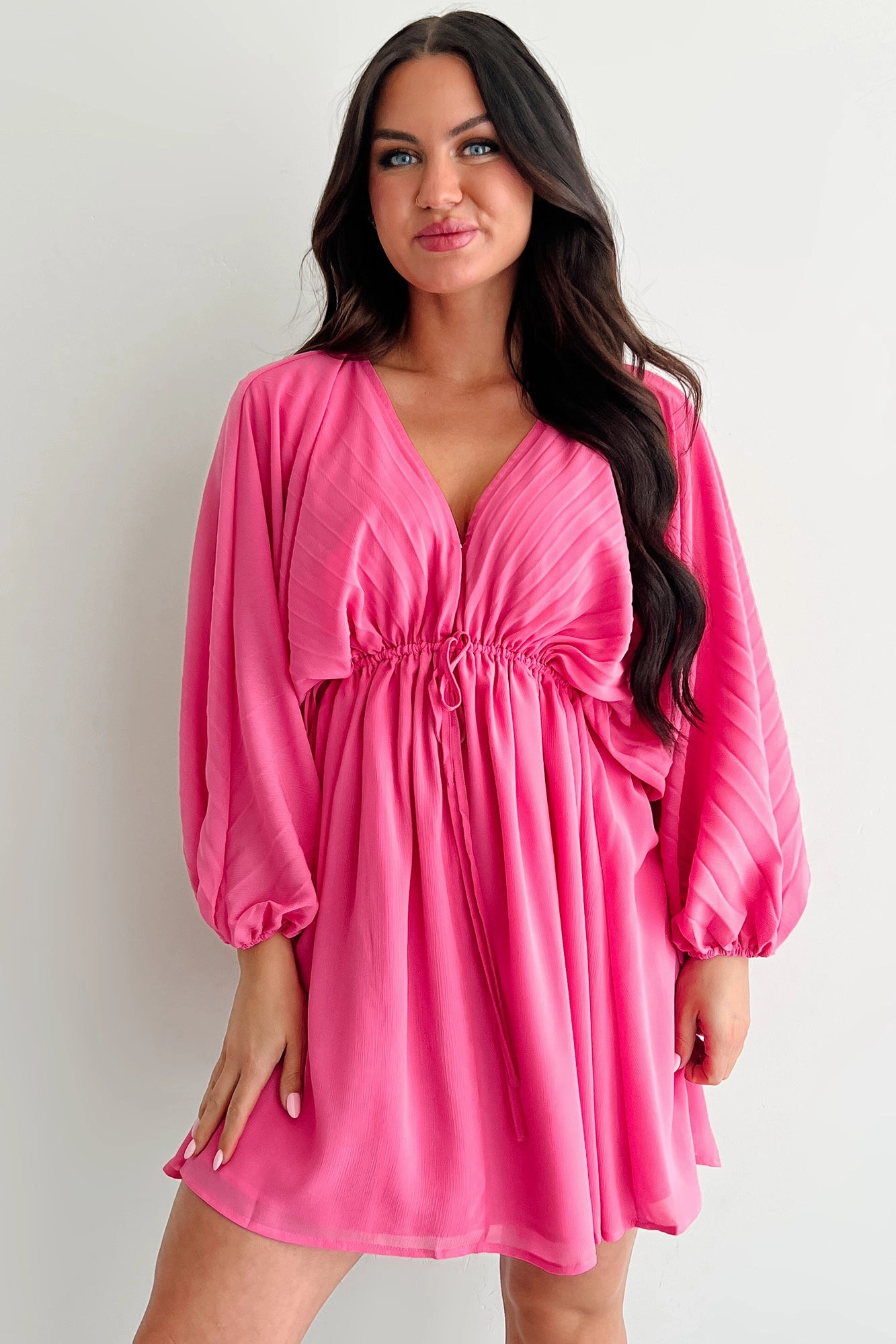 Light Touch Classic sheath dress Fearless Charm Long Sleeve Mini Dress (Bubblegum)
