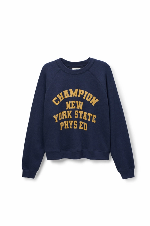 NY PHYS ED RAGLAN CREW Antimicrobial Finish Taped Neckline