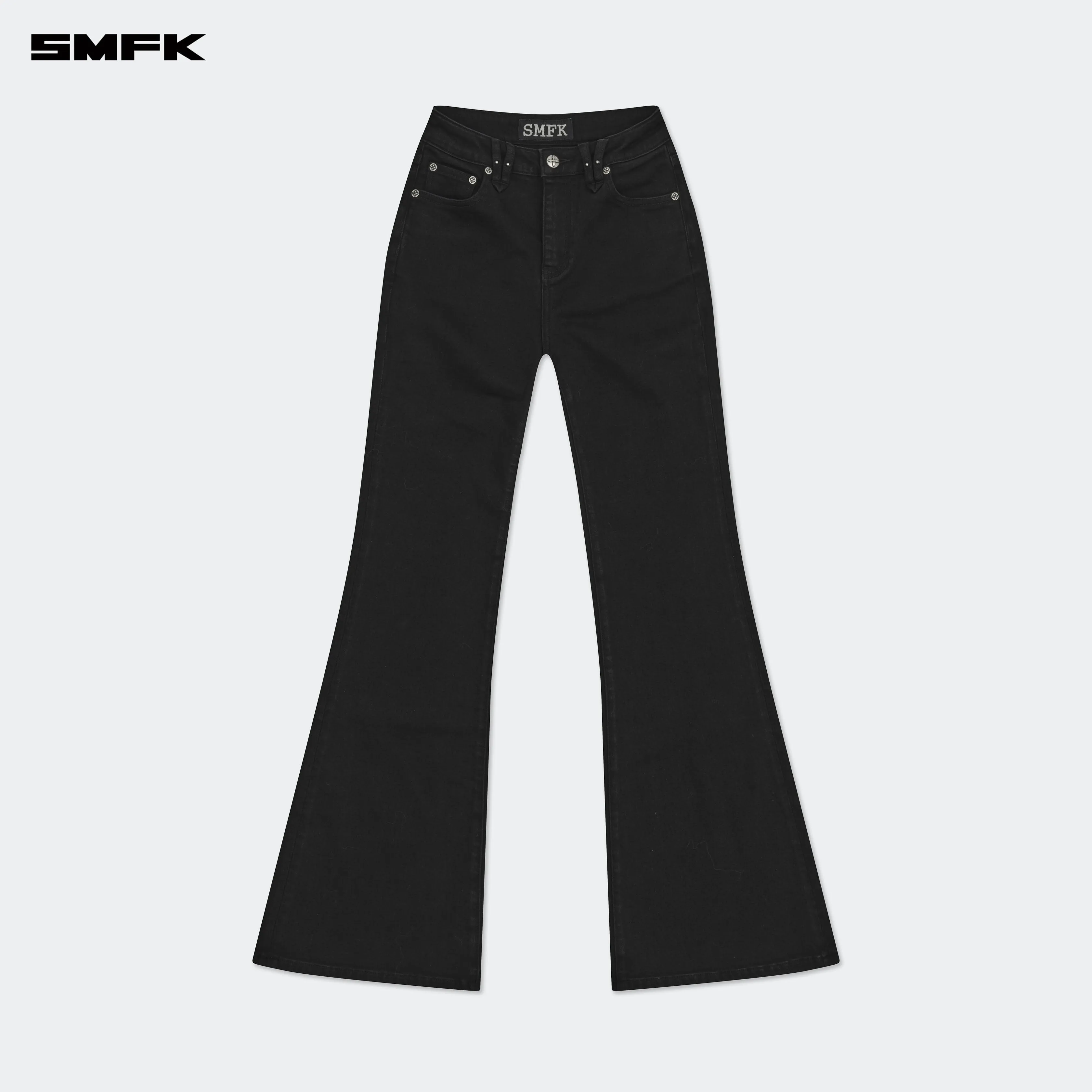Compass Wild Classic Stretch Flare Jeans In Black