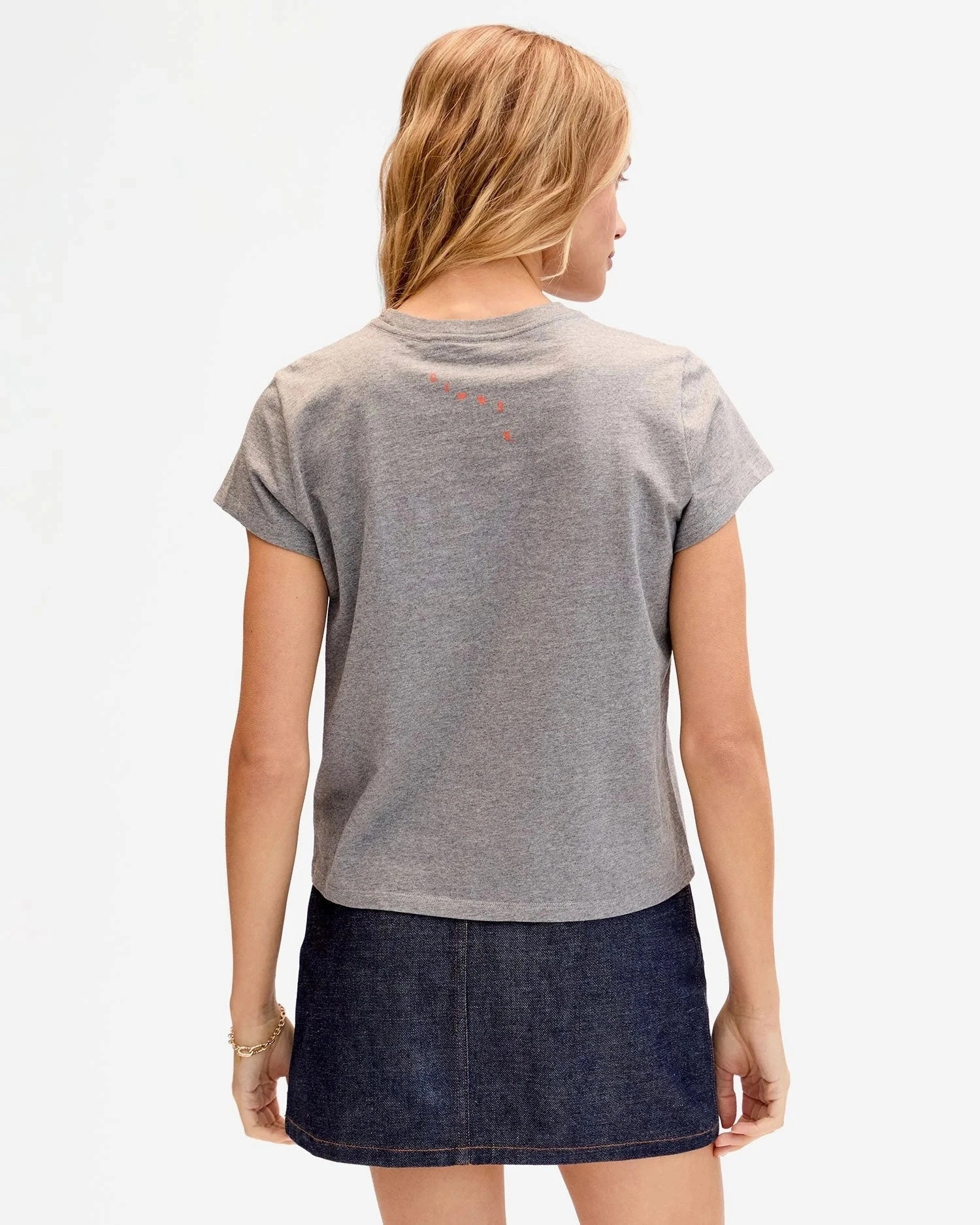 Classic Tee Grey Melange w/ Orange Ciao QuickDry Texture Layered Panel Construction