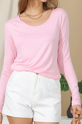 LONG SLEEVE ROUND NECK TUNIC CASUAL T SHIRT Sheer Overlay Material