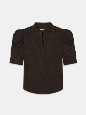The Gillian Top Leopard Sheer Overlay Material EasyClean