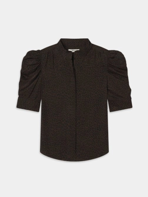 The Gillian Top Leopard Sheer Overlay Material EasyClean