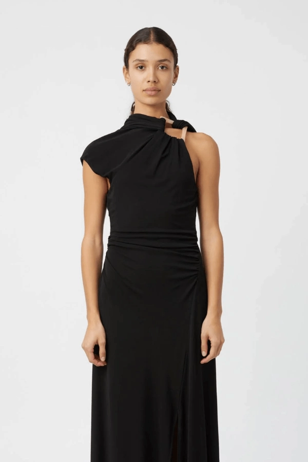 spring fresh Allegra Midi Dress Black