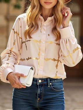 Natural Fiber Blend Burnished printed shirt