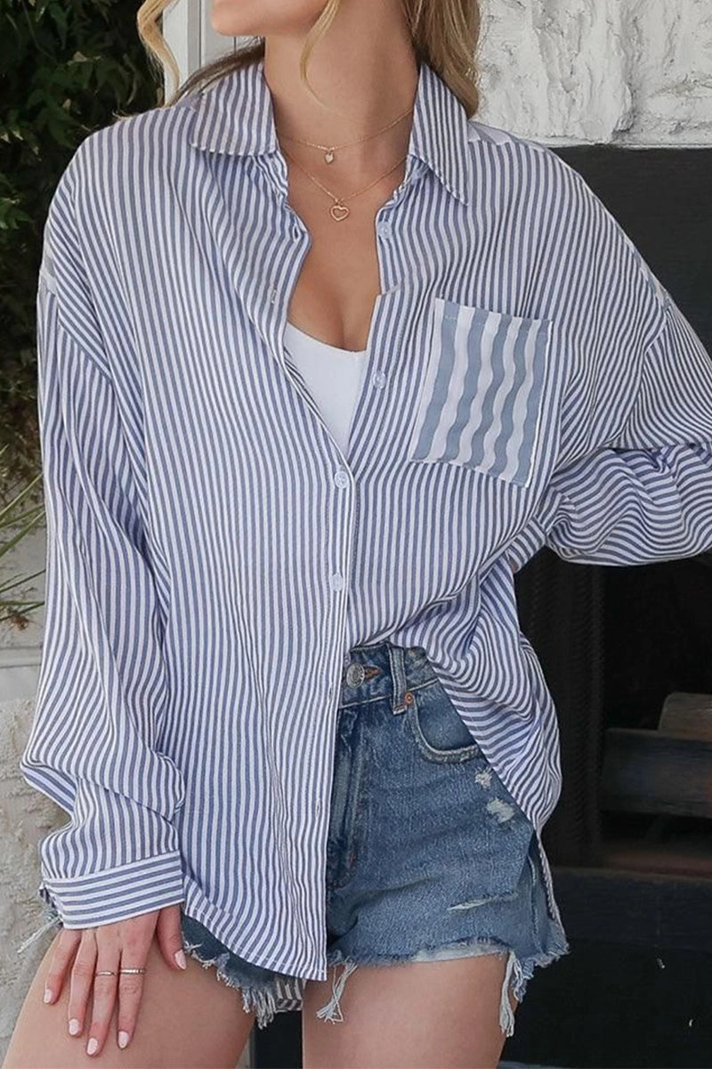 Button Down Collar CONTRAST YOKE DETAILED BUTTON DOWN RAYON SHIRTS