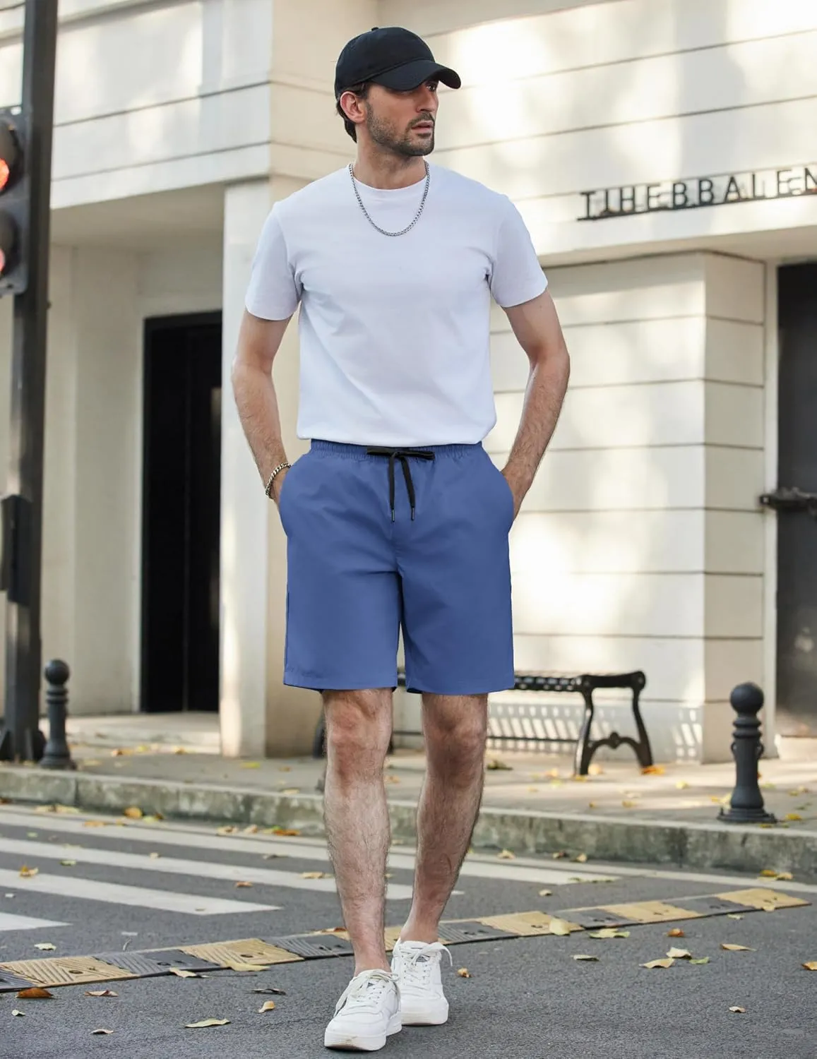 COOFANDY Mens Casual Shorts Elastic Waist Drawstring Shorts Lightweight Summer Beach Shorts
