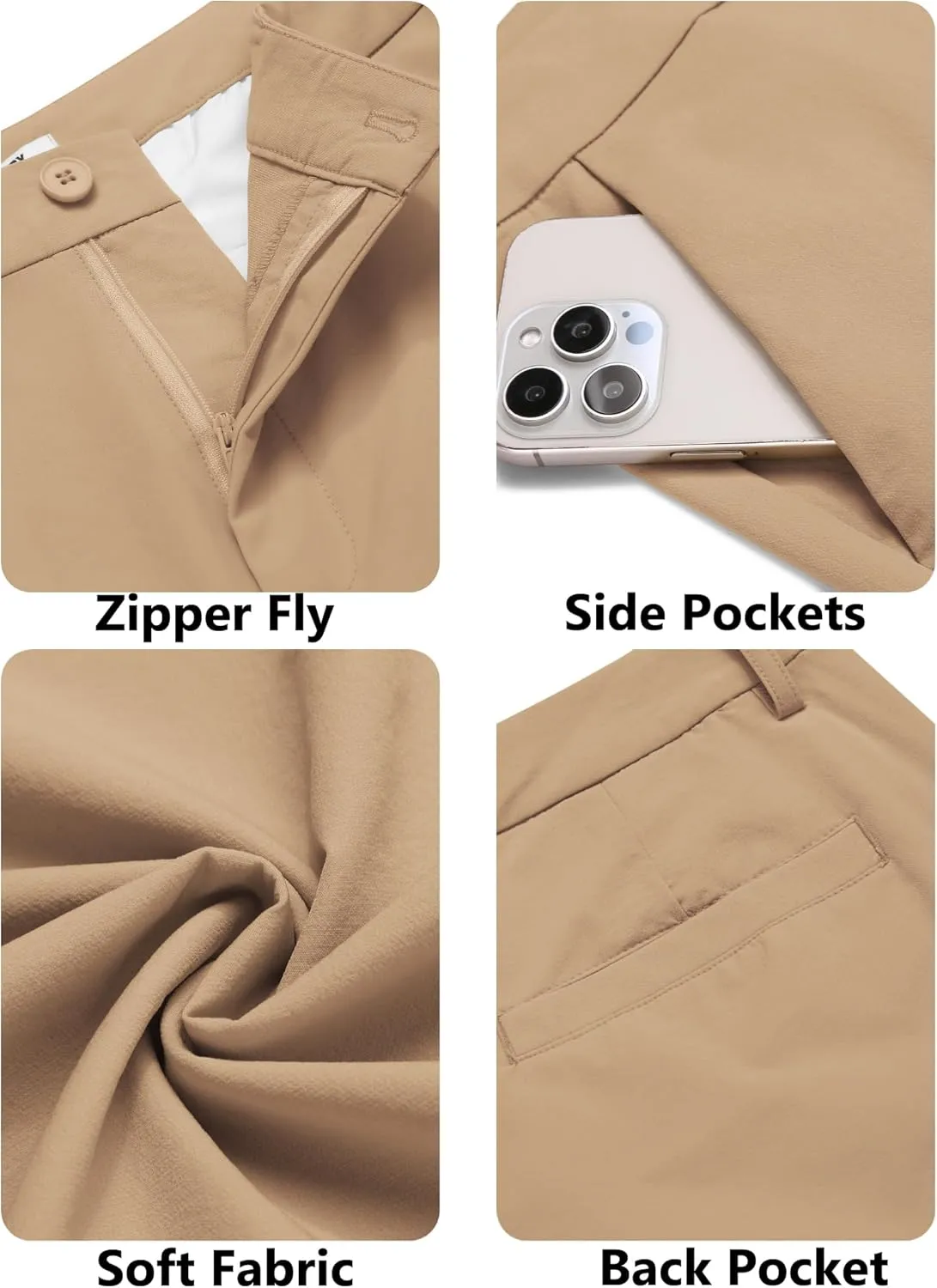 COOFANDY Mens Golf Pants Stretch Work Dress Pants Quick Dry Lightweight Pants Casual Slim Fit Slacks with Pockets