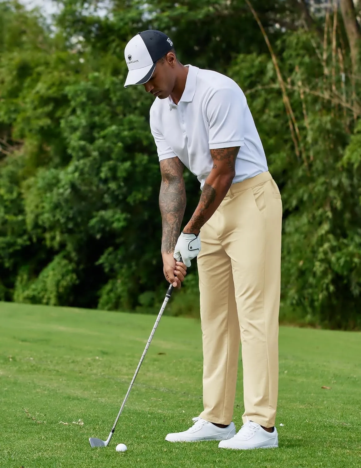 COOFANDY Mens Golf Pants Stretch Work Dress Pants Quick Dry Lightweight Pants Casual Slim Fit Slacks with Pockets