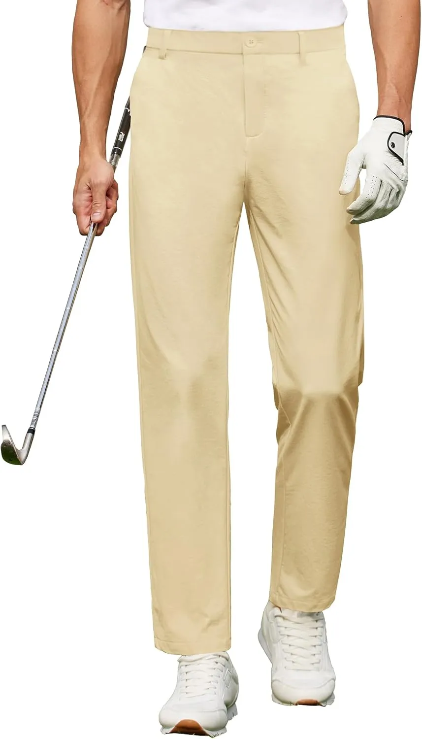 COOFANDY Mens Golf Pants Stretch Work Dress Pants Quick Dry Lightweight Pants Casual Slim Fit Slacks with Pockets