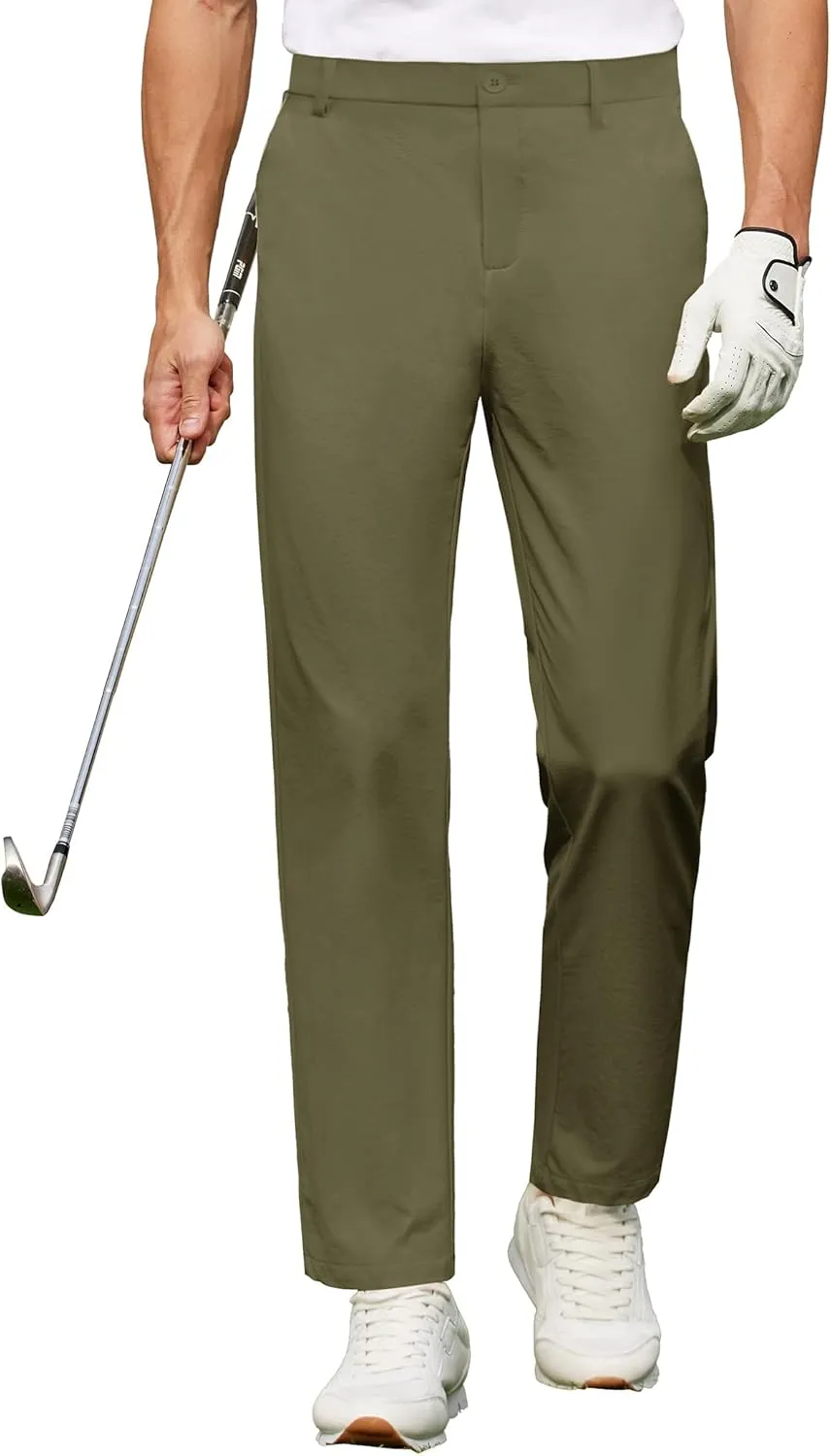 COOFANDY Mens Golf Pants Stretch Work Dress Pants Quick Dry Lightweight Pants Casual Slim Fit Slacks with Pockets