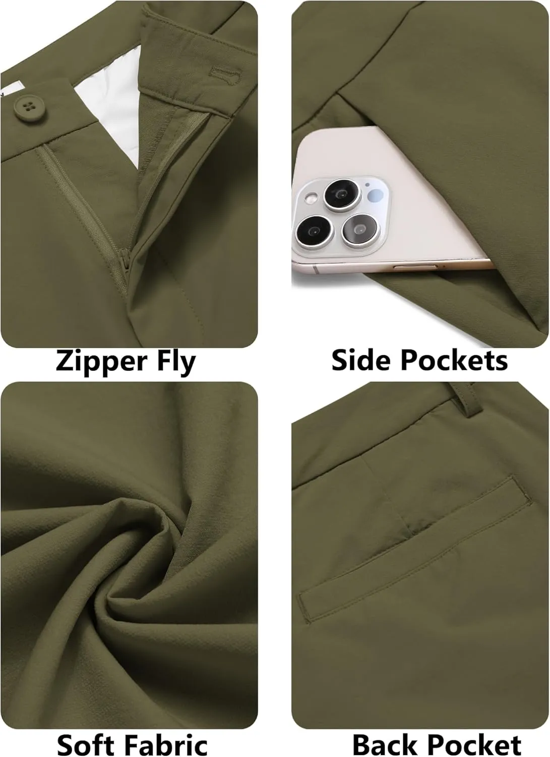 COOFANDY Mens Golf Pants Stretch Work Dress Pants Quick Dry Lightweight Pants Casual Slim Fit Slacks with Pockets