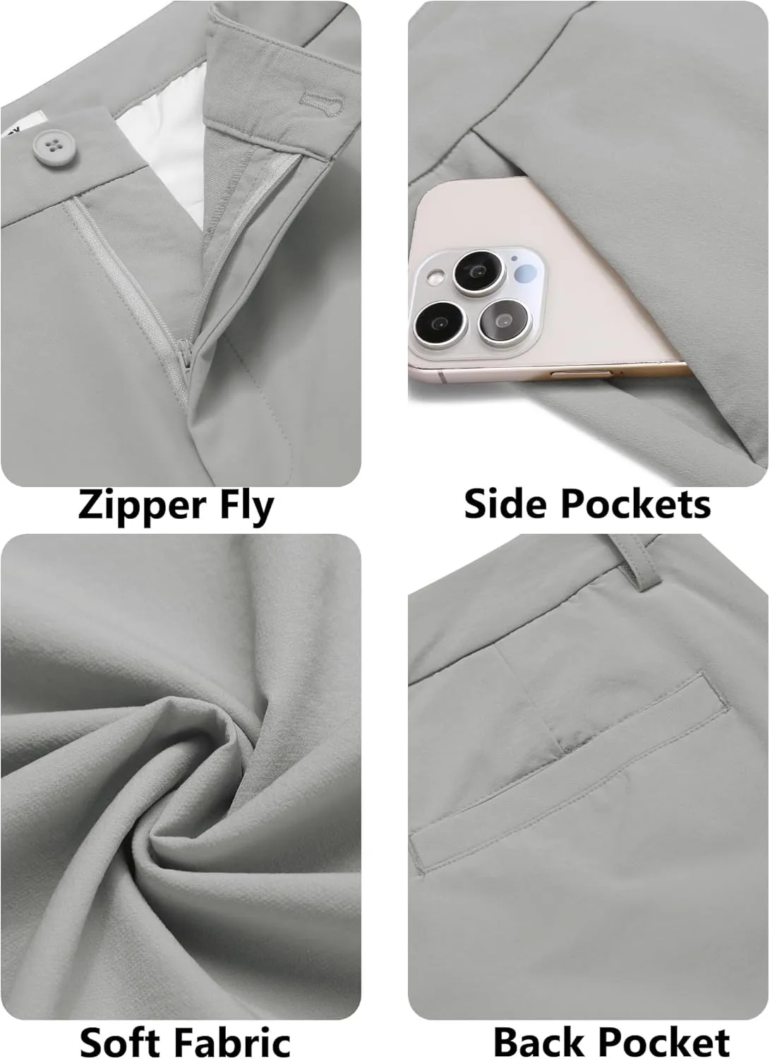 COOFANDY Mens Golf Pants Stretch Work Dress Pants Quick Dry Lightweight Pants Casual Slim Fit Slacks with Pockets