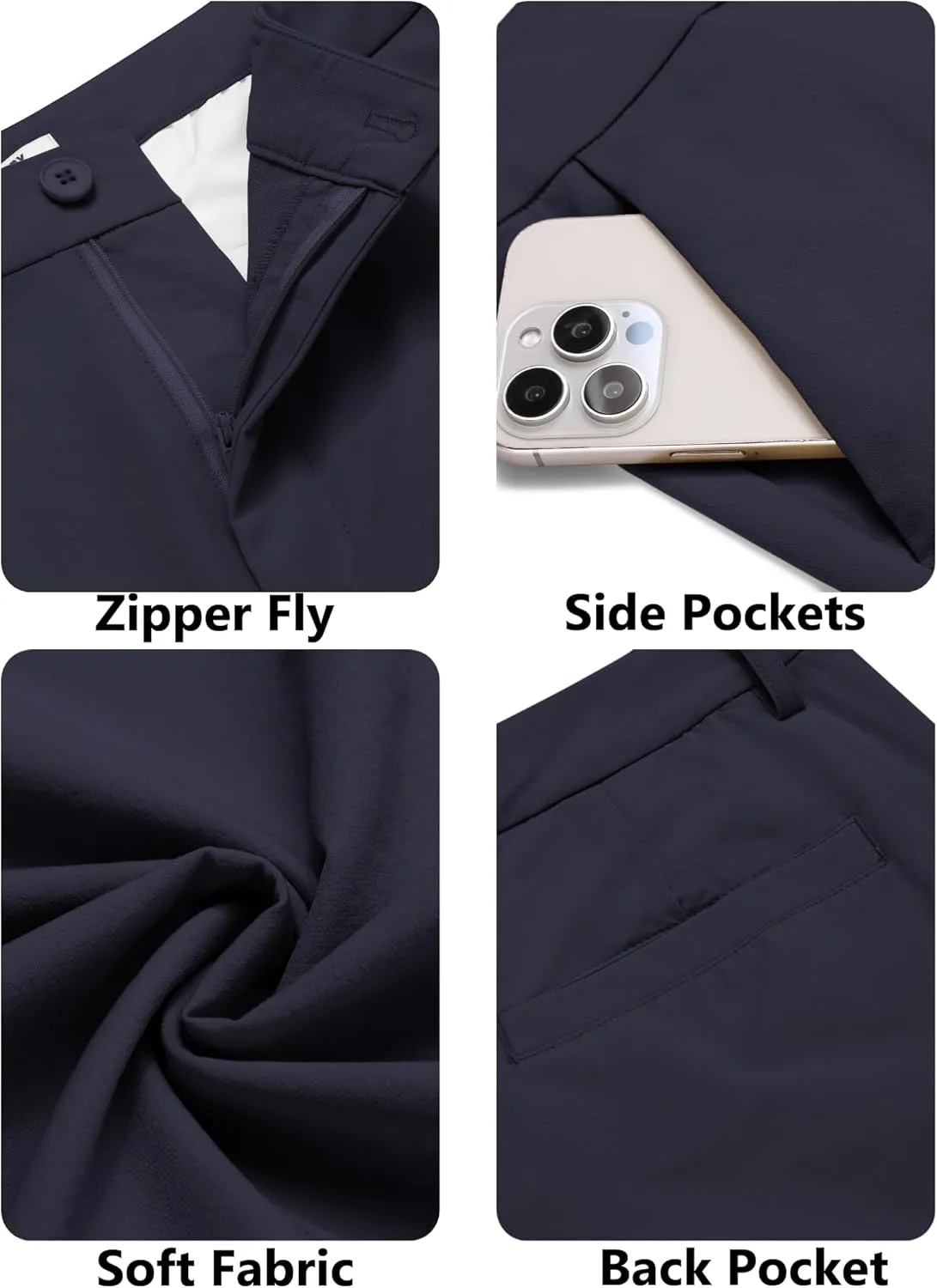 COOFANDY Mens Golf Pants Stretch Work Dress Pants Quick Dry Lightweight Pants Casual Slim Fit Slacks with Pockets