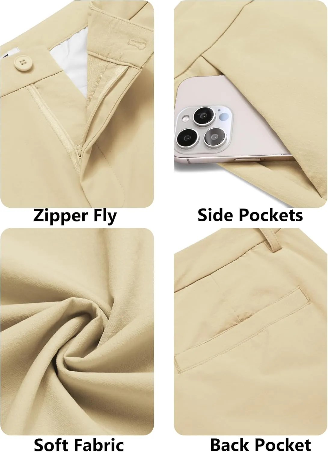 COOFANDY Mens Golf Pants Stretch Work Dress Pants Quick Dry Lightweight Pants Casual Slim Fit Slacks with Pockets