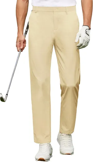 COOFANDY Mens Golf Pants Stretch Work Dress Pants Quick Dry Lightweight Pants Casual Slim Fit Slacks with Pockets