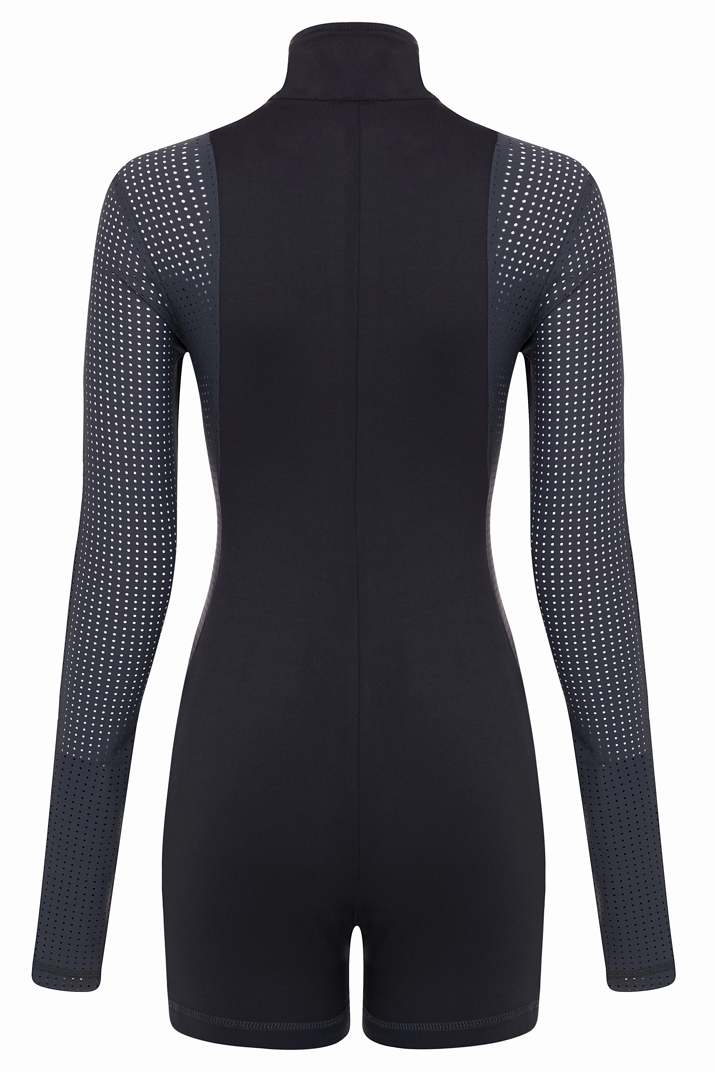 Contour Long Sleeve Romper GUNMETAL Soft Loose