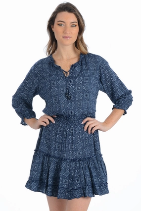 Ibiza Dress / Deep Indigo Medallion Versatile and Comfortable
