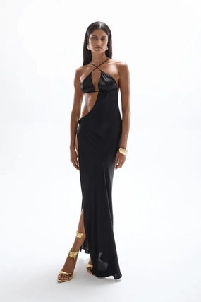 LowProfileZipper Villa Butterfly Maxi Dress Black