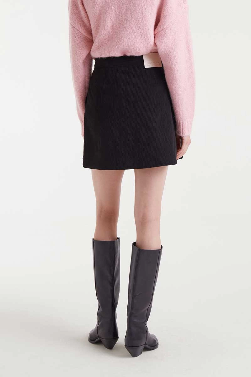 Fall Favorite Day To Night Corduroy Mini Skirt in Black