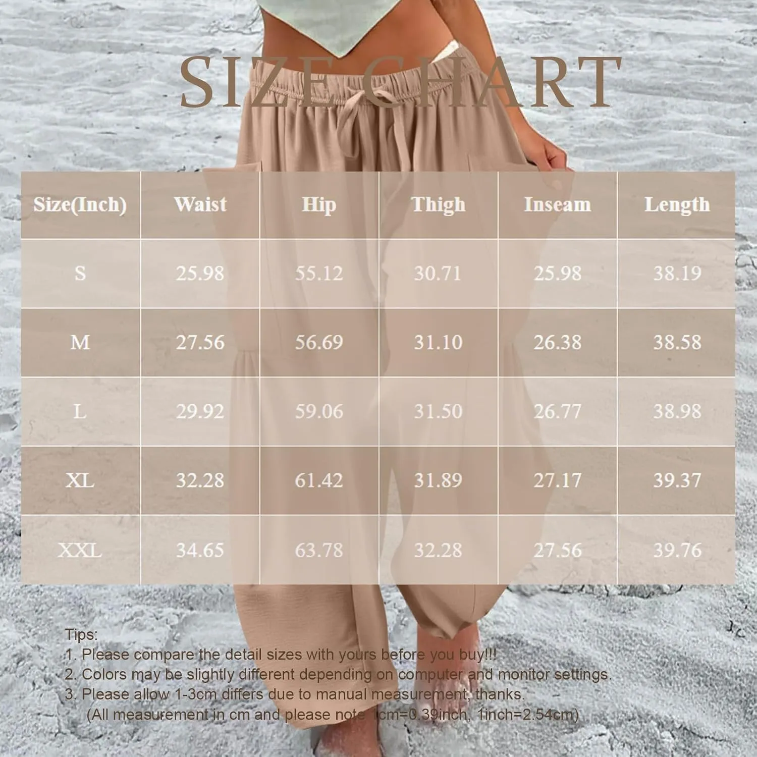 Cotton Linen Pants Women Capri Wide Leg Pants Palazzo Lounge Pant Drawstring Summer Beach Harem Pant with Pockets
