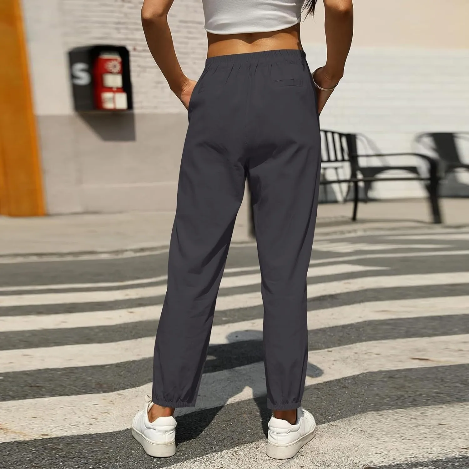 Cotton Linen Wide Leg Pants for Women Petite Length Pants for Women Boho Harem Pant