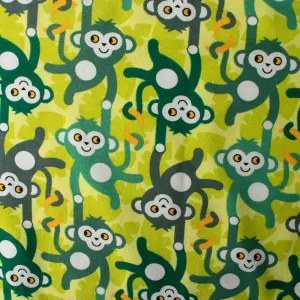 Cotton Lycra Knit Print - IMA-GINE F21 - Monkeys - Green