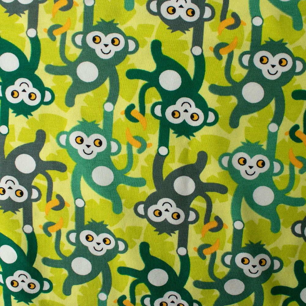 Cotton Lycra Knit Print - IMA-GINE F21 - Monkeys - Green