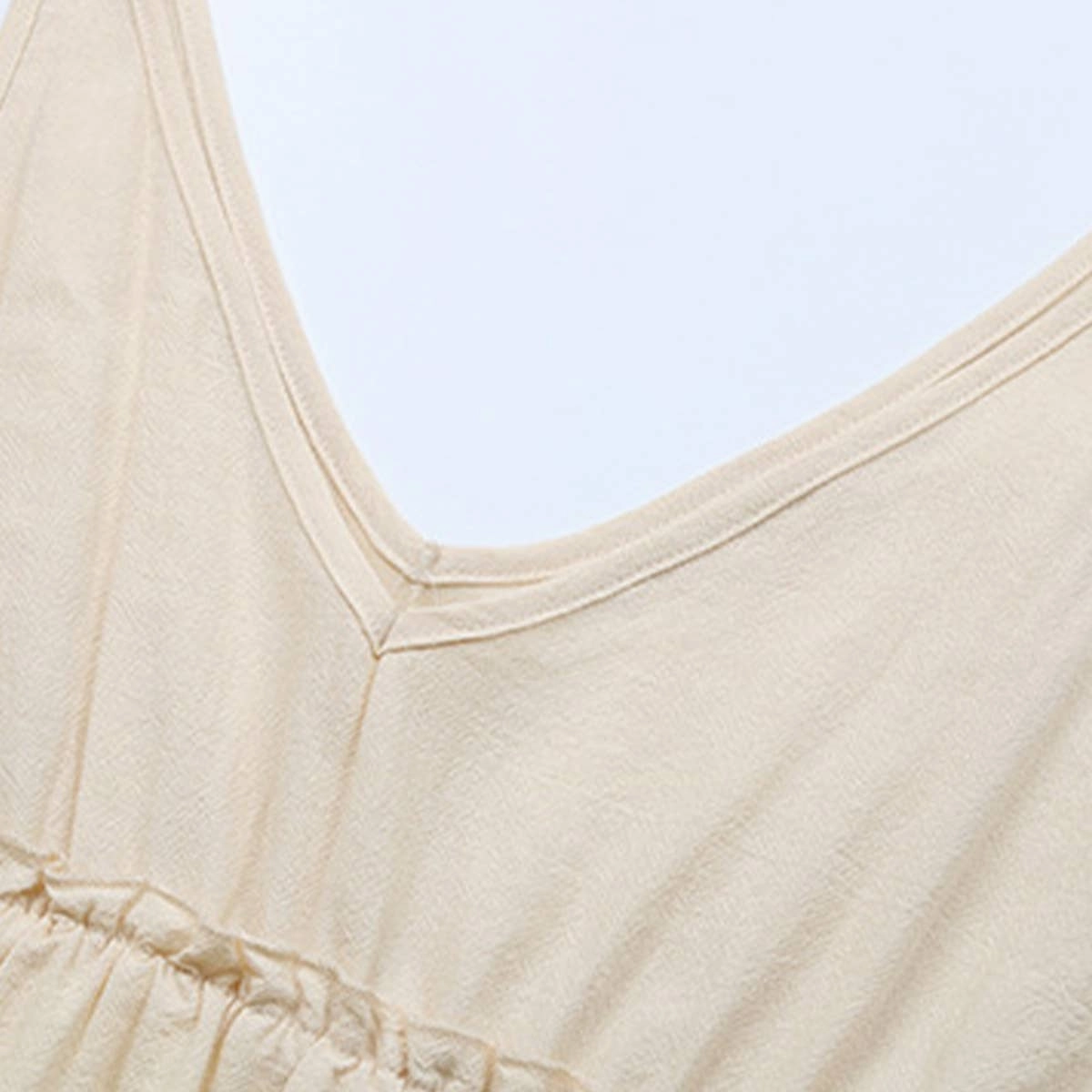 COTTON AND LINEN HALTER BOW DRESS_CWDSD3420 Trendy Layering